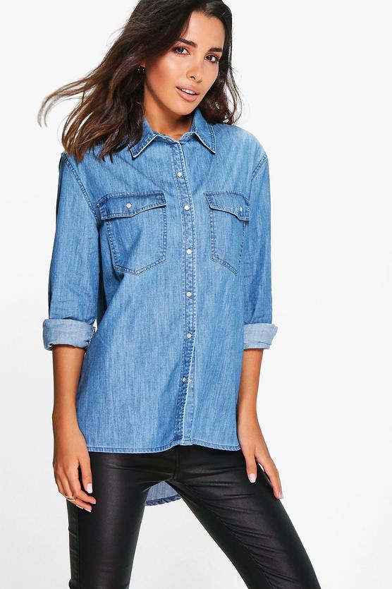 Astrid Dip Backed Denim Shirt